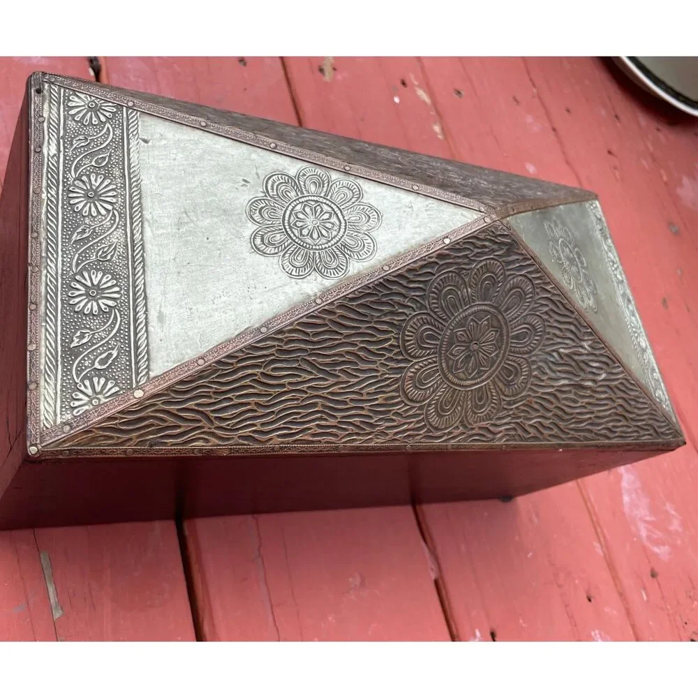 Vintage Boho Jewelry Chest | 6 Drawer Wooden Trinket Box | Rustic Organizer